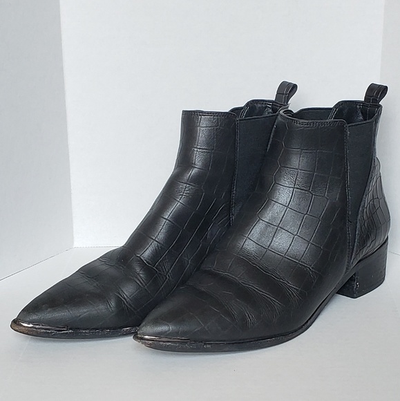 marc fisher crocodile leather booties